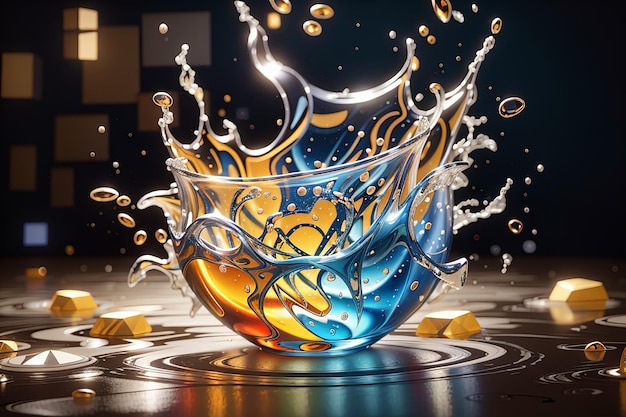 photo of liquid splashes professional studio photography captivating rule of thirds majestic vray render