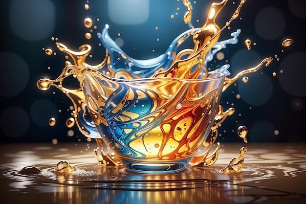 photo of liquid splashes professional studio photography captivating rule of thirds majestic vray render