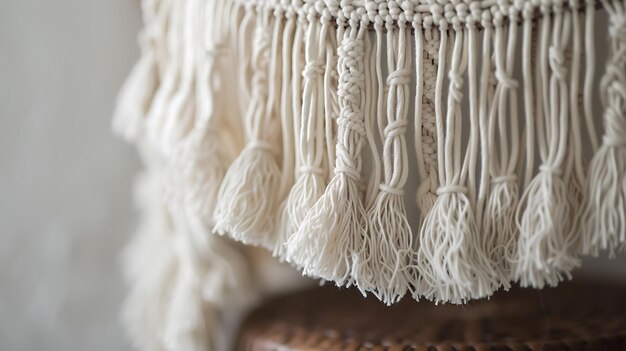 Photo photo of a macrame plant hanger capturing intricate knotwork