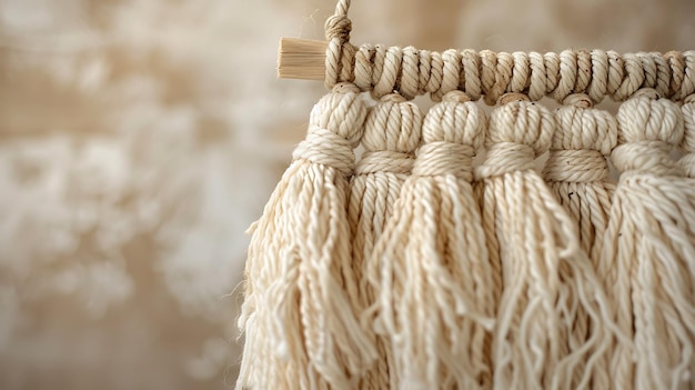 Photo of a Macrame Plant Hanger Capturing Intricate Knotwork