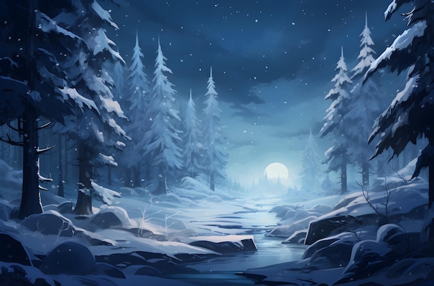 photo magical winter landscape generator by ai