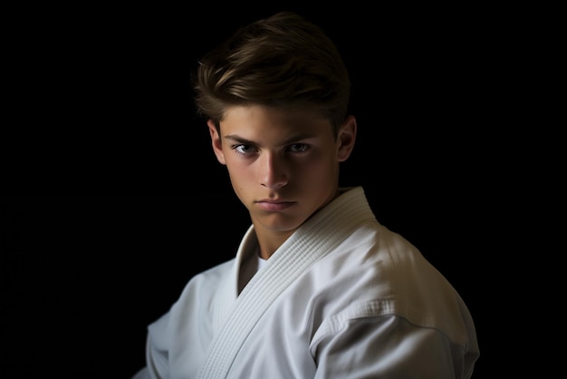 Photo of male in judo wear studio shot High quality photo