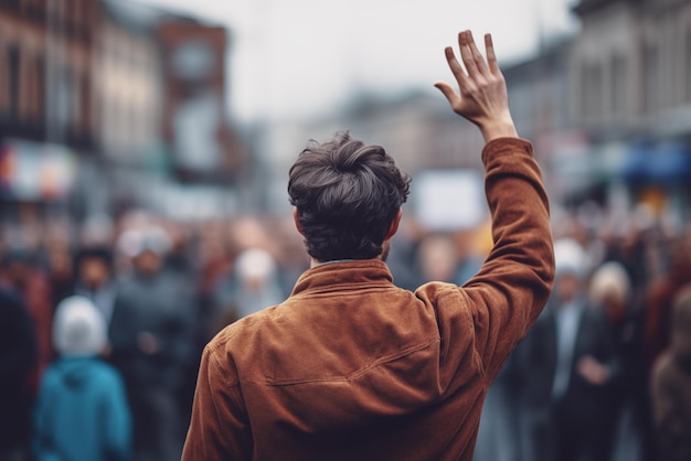 Photo of male on the street during protest