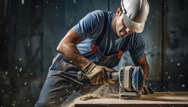 Photo of male worker using hammer