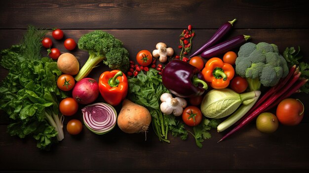 Photo of the many vegetables on wood table UHD wallpaper