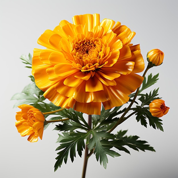 Photo of marigold isolated on white background