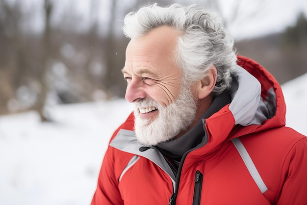 Photo of mature senior male doing outdoor activity High quality photo