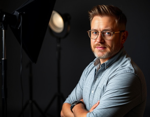 Photo medium shot man posing in studio