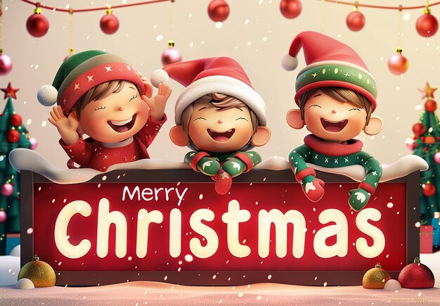 Photo photo of merry christmas greetings banner design