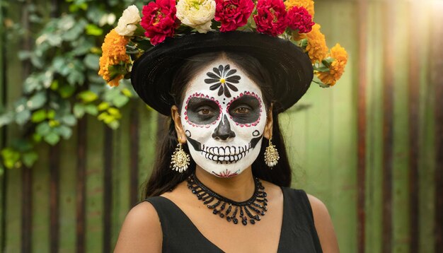 photo mexican character representative of the day of the dead generated by AI