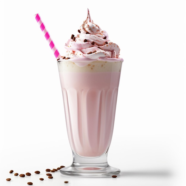 Photo of Milkshake with no background with white