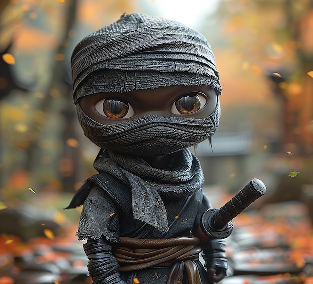 a photo of mini ninja cartoonish character