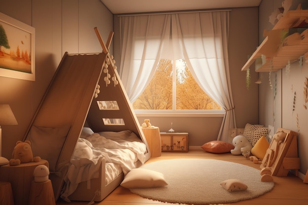 Photo a modern bedroom interior