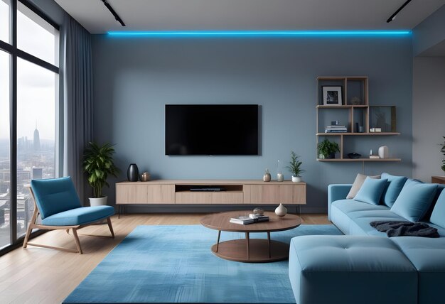 Photo modern style interior room 3d illustration