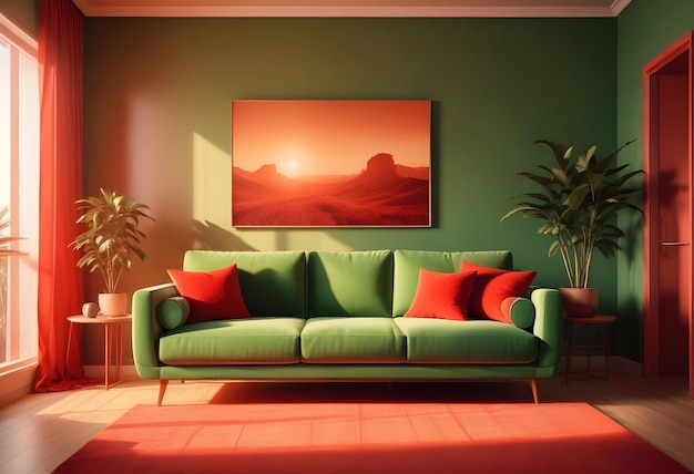 Photo modern style interior room 3d illustration