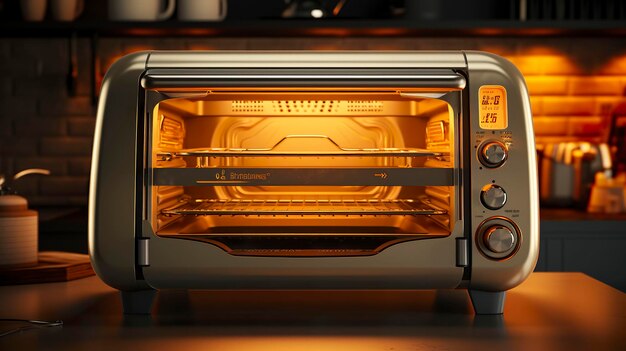 Photo a photo of a modern toaster oven