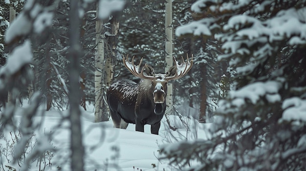 photo of moose in its natural habitat