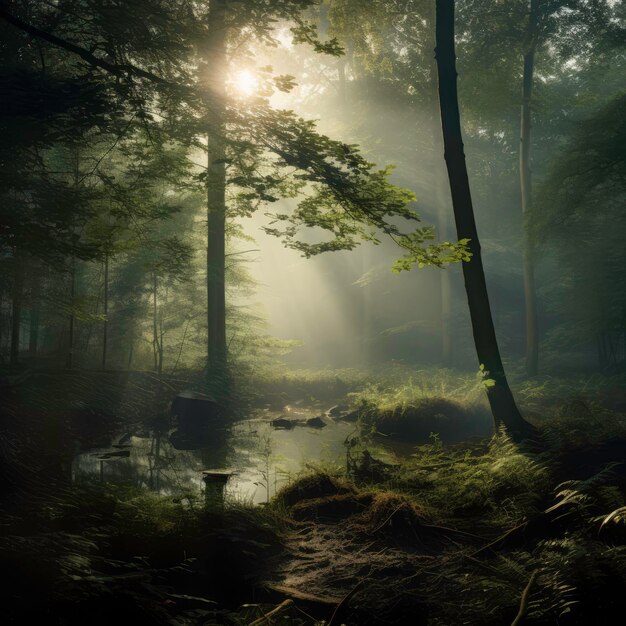 Photo of morning forest nature