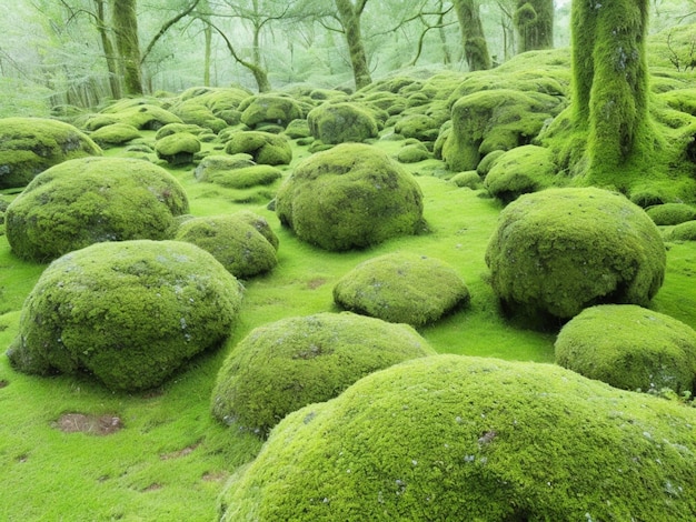 Photo of mossy rocks