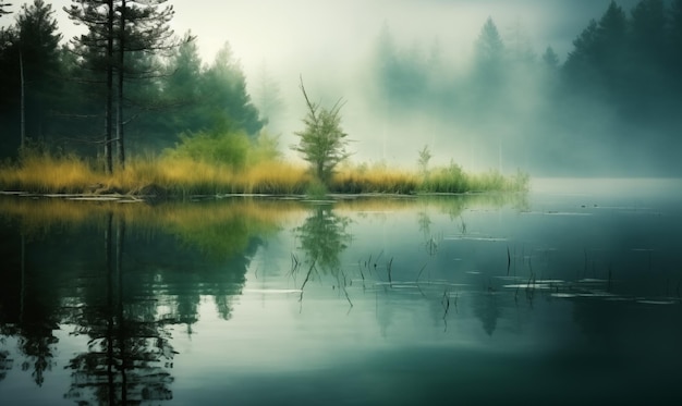 Photo nature tranquil beauty reflected in calm water