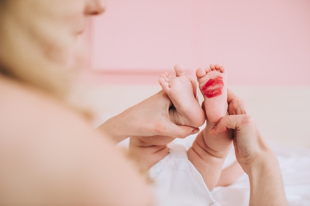 Photo of newborn baby feet