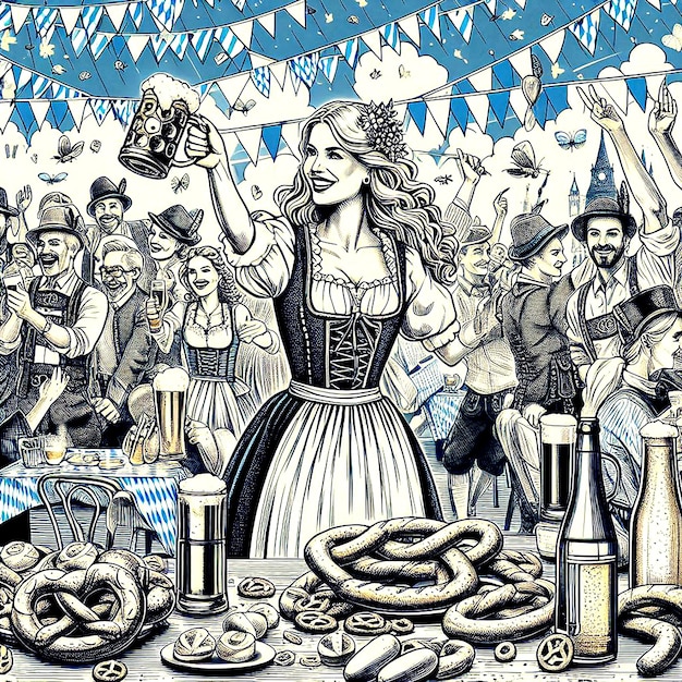 A photo of Oktoberfest Celebration photo and Template AI Generated