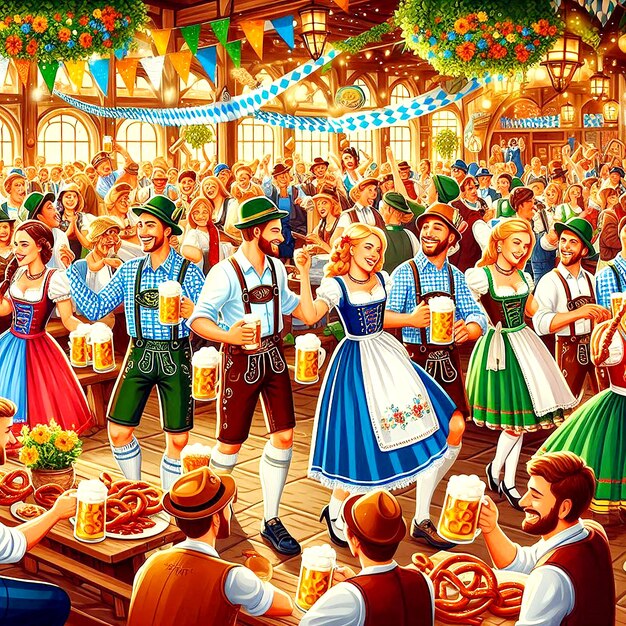 A photo of Oktoberfest Celebration photo and Template AI Generated