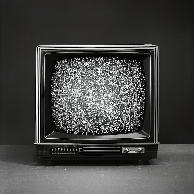 Photo of old vintage TV in colorful background in the syle of retro inspiration