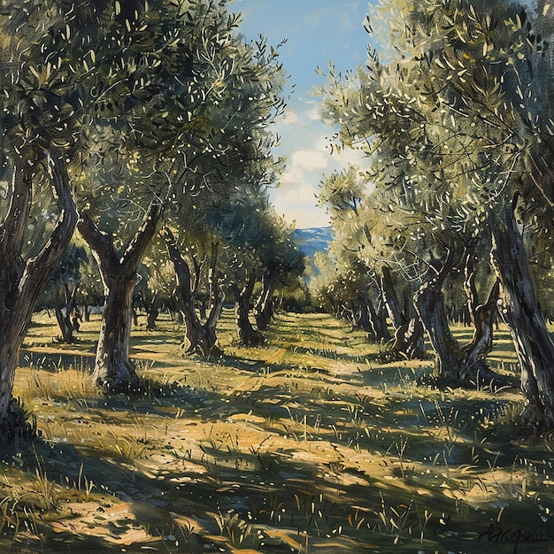 Photo photo of an olive grove