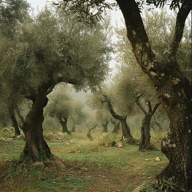 Photo photo of an olive grove