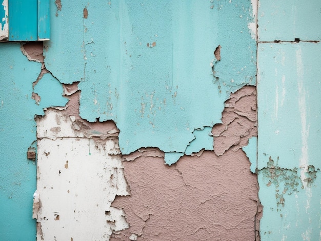 Photo painted wall with old peeling paint closeup texture