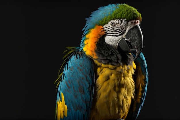 Photo of a Parrot With Black Background