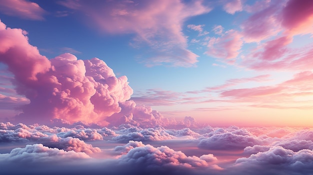 Photo pastel background of sky in feminine style