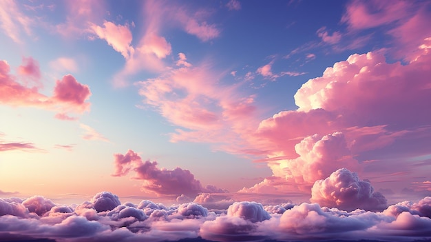 Photo pastel background of sky in feminine style