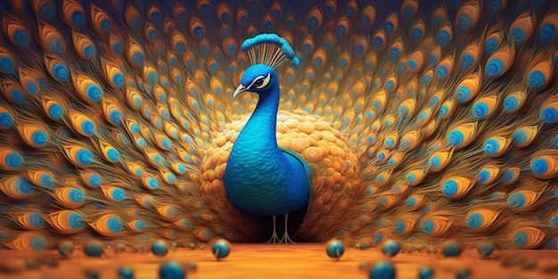 a photo of a peacock