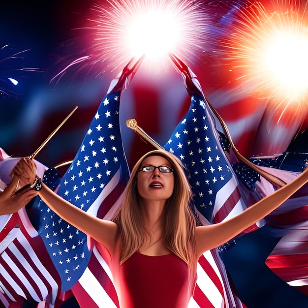 photo of people celebrating American independence day generated by AI