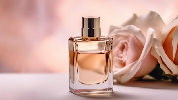 Photo of perfume with roses