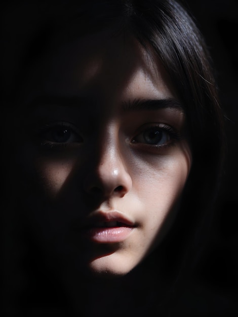 photo of a persons face partially covered in shadow