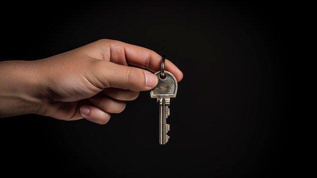 A photo of a persons hand holding a key