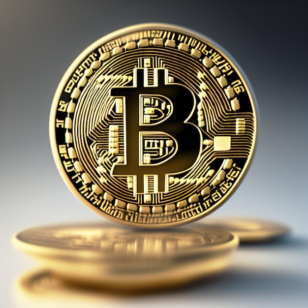 Photo physical bitcoin coin vintage btc cryptocurrency money 3d illustration