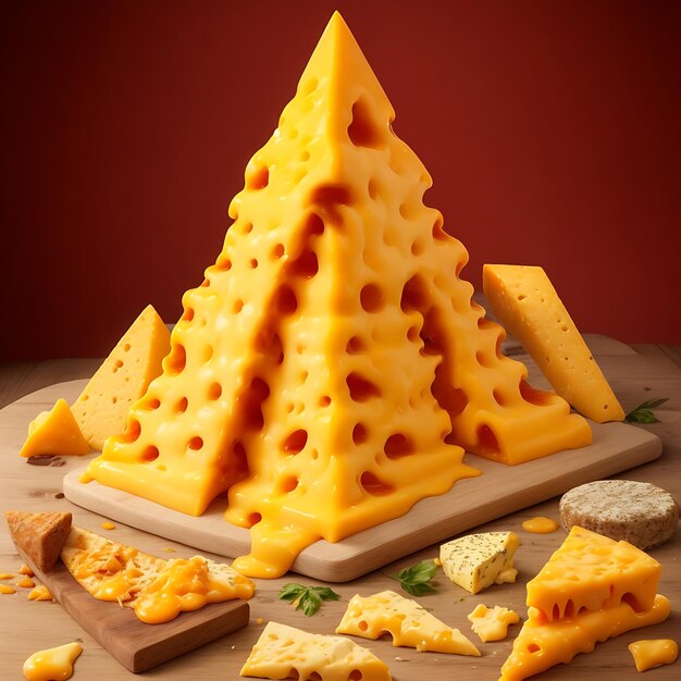 Photo pieces of delicious cheese ai generated