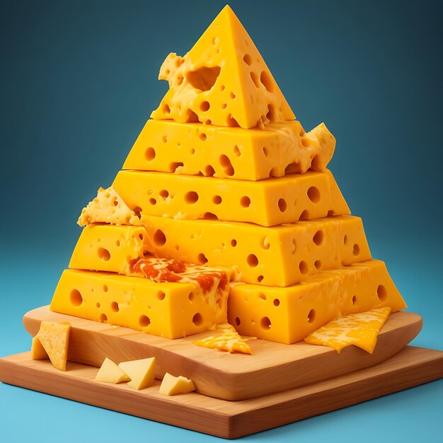 Photo pieces of delicious cheese ai generated