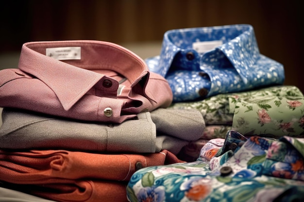 photo of a pile of clothes old fashion vintage style Photography AI Generated