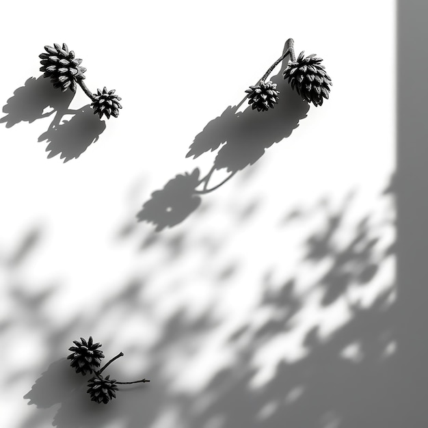 Photo photo of pine cones and wooden slats shadows casting dense overlapping shapes the shadows have a t