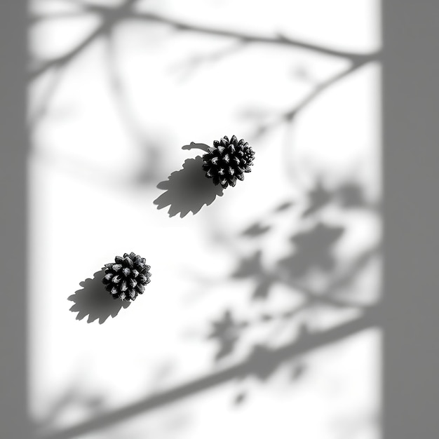 Photo of Pinecone Cluster Shadows Spiky Overlapping Shadows With a Detailed Texture High Contrast