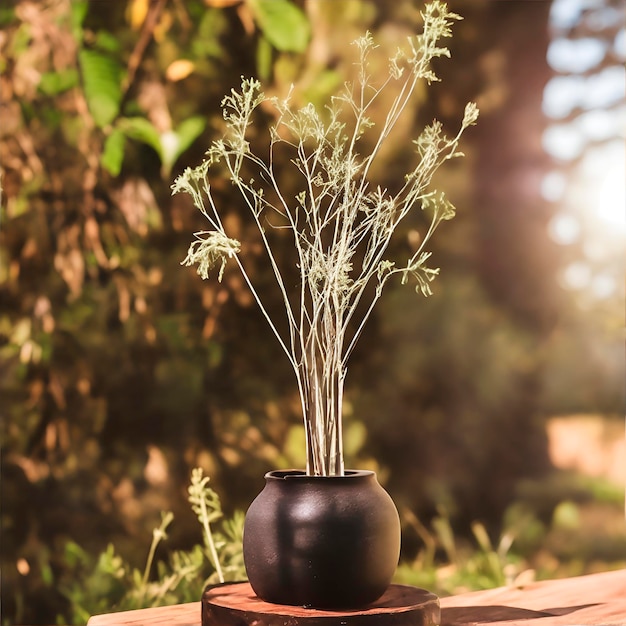 photo of a plant in a black pot