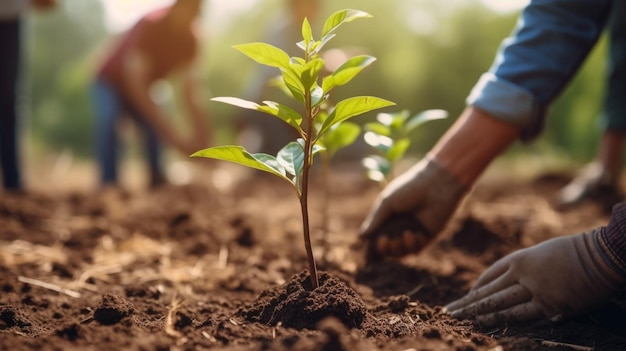 photo planting on the organic farmland