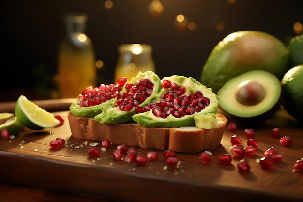 Photo of Pomegranate Arils on Avocado Toast Pomegranate