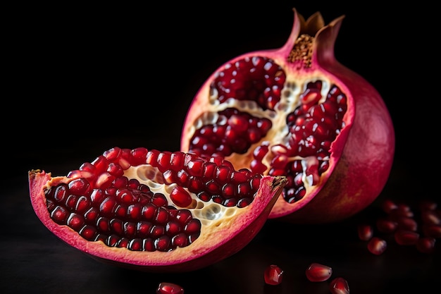 Photo of Pomegranate Cut in Half with Juicy Seeds Expo