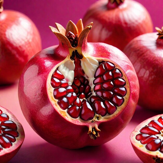 Photo of Pomegranate isolated on background